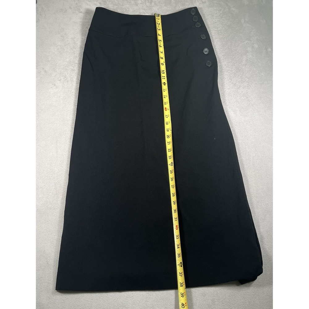Annex Women's Size 12 Black 100% Wool Midi Skirt Button Front A-Line *EUC - Picture 8 of 10